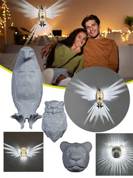 Creative Bufniță Vultur, Leu Rășină Model Animal Lumini de Perete 3D Animal Lampă de Perete Modernă Acasă Dormitor Animal Lampă de Decorare