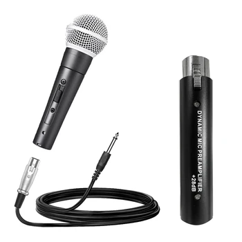 Pentru DM1 Dinamic Preamplificator de Microfon+SM58SK Microfon 28DB Câștig Pentru Dinamică Și Pasiv Microfon Ribbon Black Metal