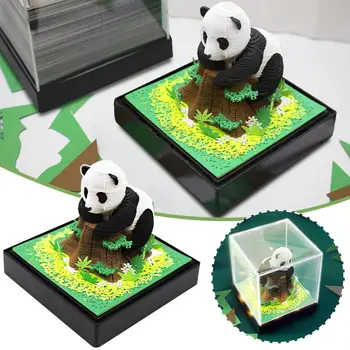 2024 Arta Calendar Pad Notă DIY Notă Memo Sculptură 3D Panda de Artă de Hârtie Notepad 3D Memo Pad Kawaii Notă Blocuri Prieteni Ziua de nastere Cadou