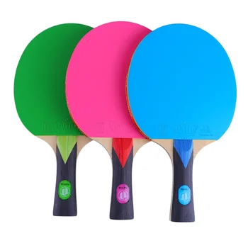 Tuttle Colorate Racheta de Tenis de Masă 5 Placaj+2 de Carbon, Fibra de Ping Pong cu Negru+Albastru/Verde/Roz Colorat, Foi de Cauciuc