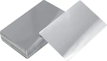 0,4 mm Grosime Metal Argintiu Aluminiu Cărți de vizită Pentru Gravare cu Laser - 10/20/50 Ai Alege
