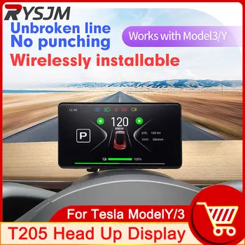 T205 Head Up Display Auto LCD de bord Pentru Tesla ModelY/3 Viteza Kilometraj Total de Eliberarea de Energie Și de Recuperare Instrument de Mici dimensiuni Panou