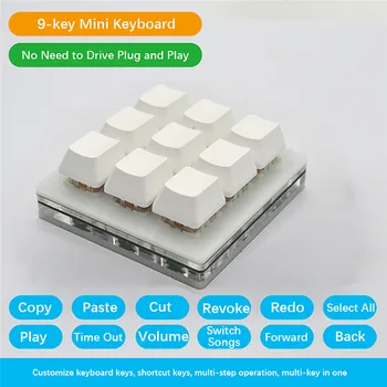 9-cheie Mini Tastatura Tastatură Mecanică DIY USB Personalizate de Programare Copy Paste Personaliza