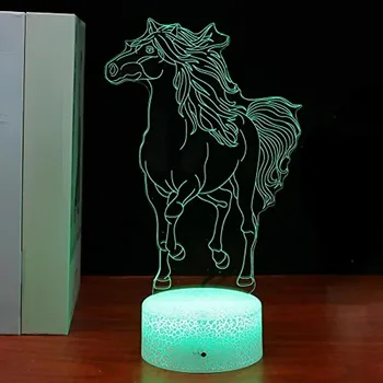Nighdn Cal 3D Iluzie Lampa LED Lumina de Noapte pentru Copii Dormitor Decor Acrilic USB Copil Nightlights Ziua de nastere Cadou de Crăciun