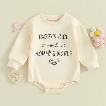 Copil Nou-Născut Fată Haine Cu Maneci Lungi Rotunde Gât Tricoul Romper Pulover Supradimensionat Pentru Sugari Toamna Iarna Tinuta