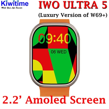 KIWITIMIE IWO ULTRA 5 W69 Plus Ceas Inteligent 49mm Seria 8 2.2' Amoled Ecran Busola 2GB ROM, Monitor de Ritm Cardiac Bărbați Smartwatch