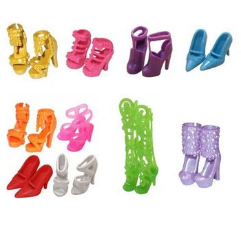 NK 10 perechi de Pantofi Papusa de Moda Drăguț Colorate Asortate pantofi pentru Papusa Barbie cu Diferite stiluri, de Înaltă Calitate, Copil Jucărie DZ