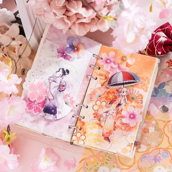 30 de Bucăți de Material de hârtie de primăvară flori de cires flori proaspete literare creative cutie de cadou colaj decor Memo note 8 modele