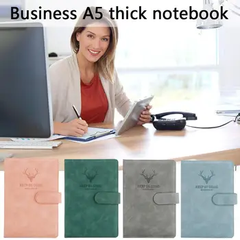 A5 Notebook Gros Coperta de Piele de Căprioară Durabil Un An Rechizite de Birou Notepad Papetărie Jurnalul de Afaceri 80g Școală J9w7