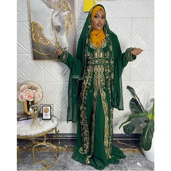 Verde Marocan Dubai Caftan Farasha Abaya Rochie De Mireasa Rochie