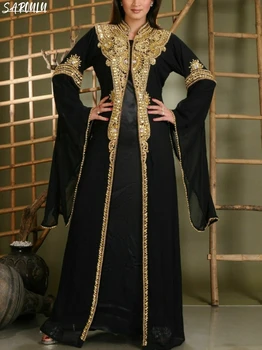 Dubai Marocan Caftan Gât Înalt Mireasa Halat Elegant, Podea-lungime Rochie de Seara arabă Margele Rochii de Mireasa Vestidos De Novia