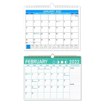2022 Calendar De Perete Twin-Sârmă De Legare A Decis Blocuri Jul. 2021-Dec. 2022 pentru Acasă