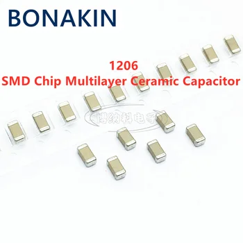 50PCS 1206 8.2 NF 50V 100V 250V 500V 1000V 2000V 822K 10% X7R SMD Chip Condensator Ceramic Multistrat