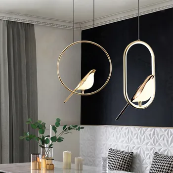 Pandantiv cu LED-uri lumini Nordice moderne Coțofana păsări candelabre lampa iluminat interior dormitor living bucatarie decor acasă decorare