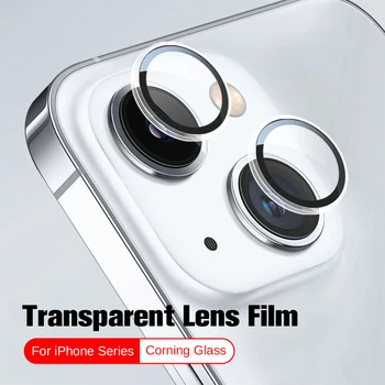 Pentru iPhone 15 Pro Max Cazul Transparent 3D aparat de Fotografiat Lentile de Sticlă Călită Inel iPhone15 Plus IP 15 ProMax Protector Capac Obiectiv Spate