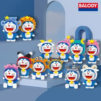 Autentic BALODY Doraemon blocuri douăsprezece constelații caracterul de model de mână-a făcut jucării pentru prietenul și prietena cadouri