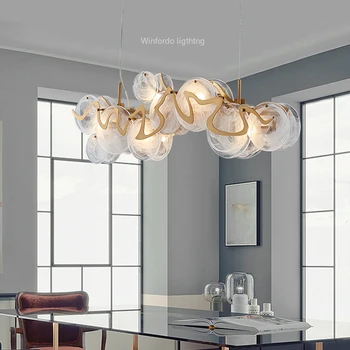Arta Stil de Design Modern cu LED-uri Plafon Candelabru Lumina Pentru Sufragerie, Camera de zi Dormitor Bucatarie Inel Rotund de Sticlă Lampă de Pandantiv