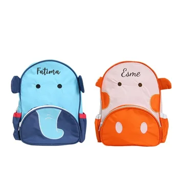 Personalizate Drăguț Rucsac Minunat Elefant Albastru Durabil Geanta Casual Numele Brodate Design Estetic Unic bagaj pentru Copii