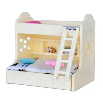 Miniatura Pat Supraetajat Model /12 Casă De Păpuși Pentru Copii Mobilier De Dormitor