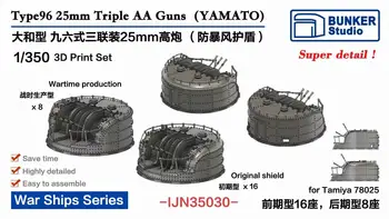 BUNCĂR STUDIO IJN35030 Scara 1/350 Tip 96 25mm Triple Tunuri AA (Yamato)