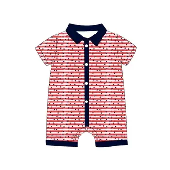 Vara noi, Concepute pentru băieți Ziua Independenței stil Romper Stele imprimate salopeta rosie Copilul de Îmbrăcăminte