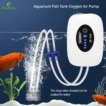 PUPCA Acvariu Rezervor de Pește de Oxigen Pompa de Aer Compresor de Încărcare Tăcut USB cu Baterie Portabil de Pescuit Oxigenator 6000mA în aer liber