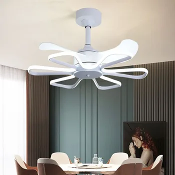 Led-uri moderne Nordic Ventilator de Tavan Lampa 60CM Restaurant Dormitor LED Integrat Invizibil Viu 110V 220V Fanii Lumini