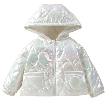 2024 Iarna Nou-născuți Haina pentru Fete Haine coreeană de Moda Casual Cald cu Glugă Sacou Alb Copii Îmbrăcăminte Copil Snowsuit BC1039-1