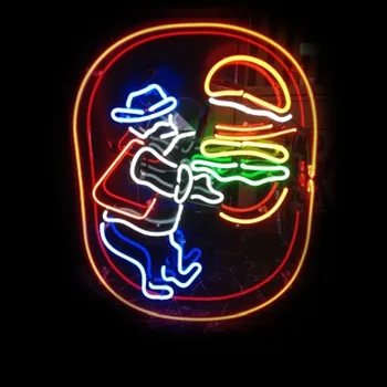 Semn de Neon Pentru Omul Burger lumina Hotel decora perete restaurant Fereastra lămpi Impact Atrage lumina Estetice Cameră Decor de Arcade Tranșee