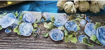 Dorințele de Trandafir Albastru Washi Banda PET Planificator DIY Carte Face Scrapbooking Plan Autocolant Decorativ