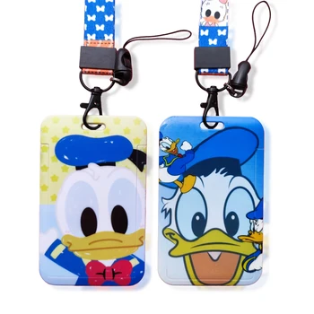 Disney Donald Duck Daisy Copii Băieți Fete de Plastic Anime Carte de IDENTITATE a Titularului de Moda Insigna de Alunecare cu Numele de Tag Autobuz Șnur Card Caz