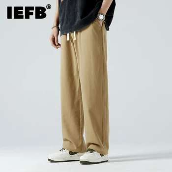 IEFB Bumbac Pur de Vara Barbati Casual Pantaloni Stil coreean Vrac Direct de Pantaloni Costum de sex Masculin Versatil, Elastic Largi Picior Pantaloni 9C594