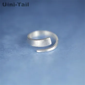 Uini-Coada hot nou 925 argint Tibetan Coreea simplu moda geometrice de deschidere inel valul temperament mat personalitate inel GN973