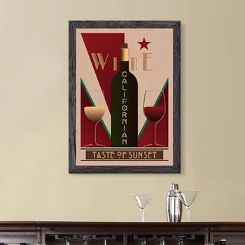 Californian De Vin De Epocă Poster Bara De Perete De Artă Decor , Vin Postere Restaurant Bucatarie Decor Acasă Panza Pictura