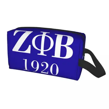 Călătorie Zeta Phi Beta Fratie Logo-ul borsetă Litera grecească 1920 Machiaj Cosmetice Organizator pentru Frumusete de Stocare Dopp Kit Caz