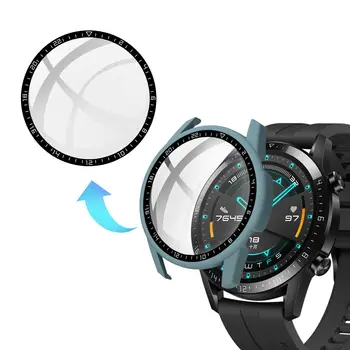 Calitate Scară Dial Caz de Protecție Pentru Huawei Watch GT 2 46mm PC Shell Temperat Pahar Ecran Protector Ceas Inteligent Accesorii
