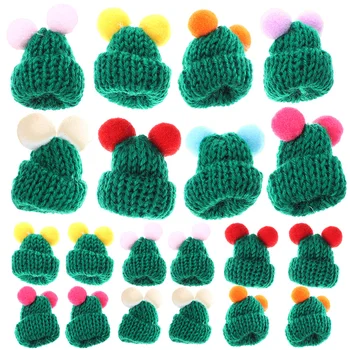 50 Buc Mini Palarie Decor de Crăciun DIY Pălării de Tricotat Craft Supplies Decora Ornamente pentru Fire Mici