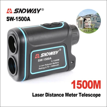 SNDWAY Telescop Trena Digital Laser Distanța de Meter 7X 1500M Monoculare de Vânătoare Golf Laser Range Finder Măsură de Bandă