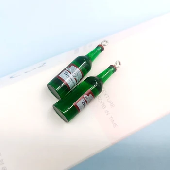 10buc Nou Verde Băut Sticla de Farmece Rășină Cercel Constatările 3D Cazul în care Telefonul Cheie Lanț Colier DIY Decorare de Bijuterii Face C375