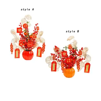 Florale artificiale Oală Masă Centrală Decor Minunat si Romantic Petrecere de Nunta, Cadou Artificiale Stil Chinezesc Vaza de Flori