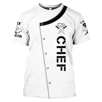 Vara Chef Serie de Model pentru Bărbați T-shirt Hip Hop de Imprimare 3D Personalitate Gât Maneca Scurta, Haine de Moda