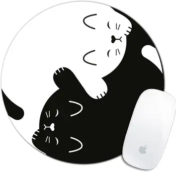 Cat Personalizate, Mouse Pad Gaming Mat Keyboard Pad Material Impermeabil, Non-Alunecare Personalizate, Mouse pad Rotund (7.8x7.8x0.08Inch)