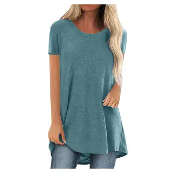 Modă de Culoare Solidă 3D de Imprimare T-shirt Femei Streetwear Maneci Scurte T Shirt Y2K Teuri Tunica Topuri Supradimensionate Fete Tricou Haine
