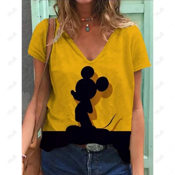 Femei Disney Minnie Mickey Mouse-ul de Imprimare 90 de Desene animate Doamnelor Streetwear Stil de Moda Haine Tee Top Tricou Femei Graphic T-shirt