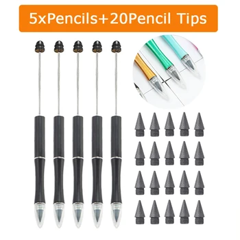 5Pcs Creioane și 20buc Creion Sfaturi Veșnică Creioane Inkless Sfat Creion Inkless Creion cu Înlocuirea Penițe Veșnică Creion