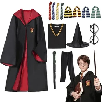 Copii Adulți Halat Mantie Costum pentru Copii Barbati Femei Hermione Școala de Magie Uniformă Cosplay Costum de Halloween Accesorii