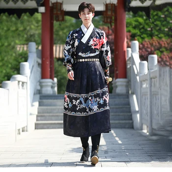 4XL Antic Chinez Rochie Hanfu Bărbați Rochii Tradiționale China Stil de Arte Marțiale Cosplay Costum Kimono Ming sistem Uniform