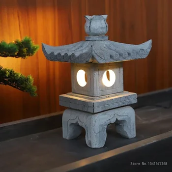 Japoneze Imitație de Marmură și Lut Roșu Felinar, Produse de Decor, Curte, Piatra Lampa Ornamente