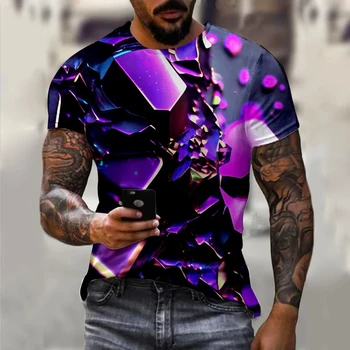 Vara Grafic Nou Casual cu Mâneci Scurte T Shirt Pentru Bărbați Supradimensionate Streetwear 3D de Imprimare Digitala de Mari Dimensiuni de Top Tees Pentru bărbați