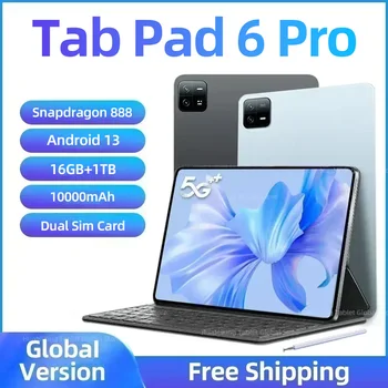 2024 Global Original, Versiunea Tablet PC Pad 6 Pro Snapdragon 888 Android 13 10000mAh 16GB+1TB 5G Dual SIM WIFI HD 4K MiTab